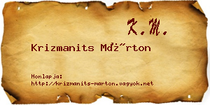 Krizmanits Márton névjegykártya
