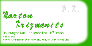 marton krizmanits business card
